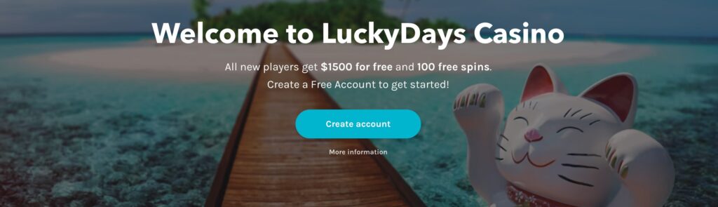 Lucky Days Casino website