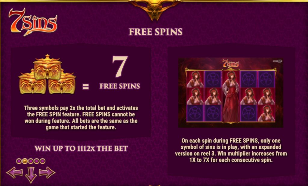 7Sins Bonuses & Free Spins
