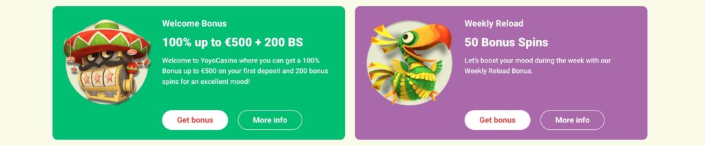 YoYo Casino Bonuses